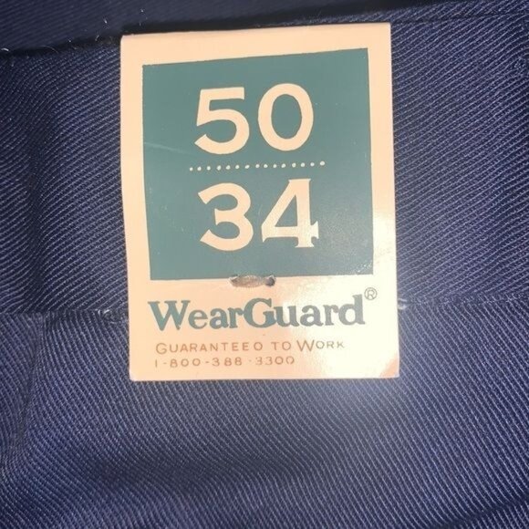 WearGuard Mens Work Pants Navy Size 50x34 65% Polyester 35% Cotton Durable & Com - Picture 2 of 10